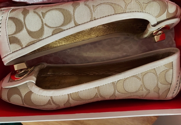 Coach Ballet Flat light khaki & cream size 8 - Picture 2 of 8
